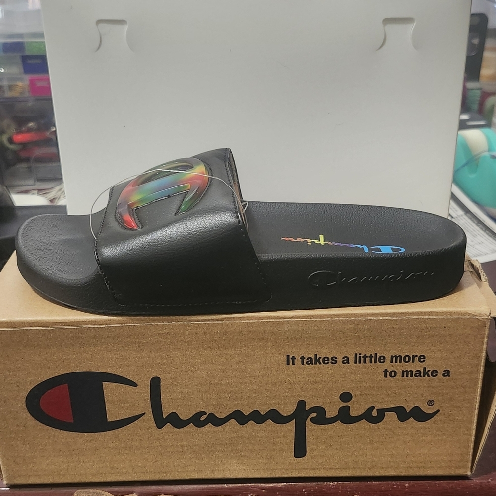 Champion Black Multi Slide Sandals